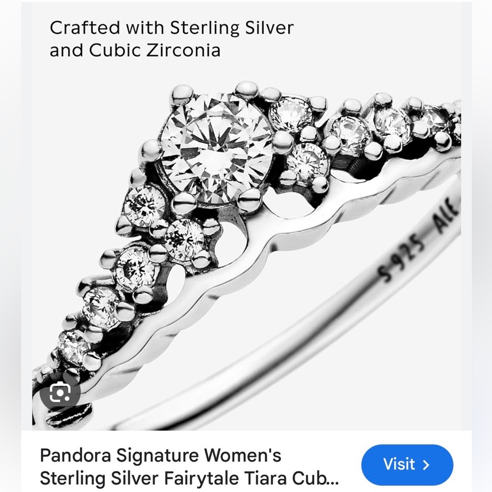 Pandora Fairytale Tiara ring SIZE 9 and My princess earrings in sterling silver - Picture 4 of 4